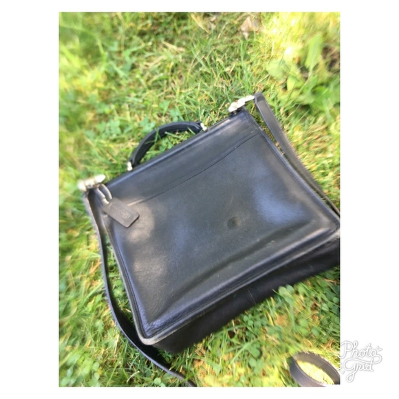 Vintage Black Leather Coach Crossbody Purse - Picture 2 of 6
